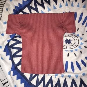 Rose Colored Off the Shoulder Crop